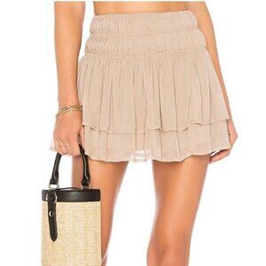 New Tularosa Natalie Skirt Womens M Nude Ruffle Tiered Mini